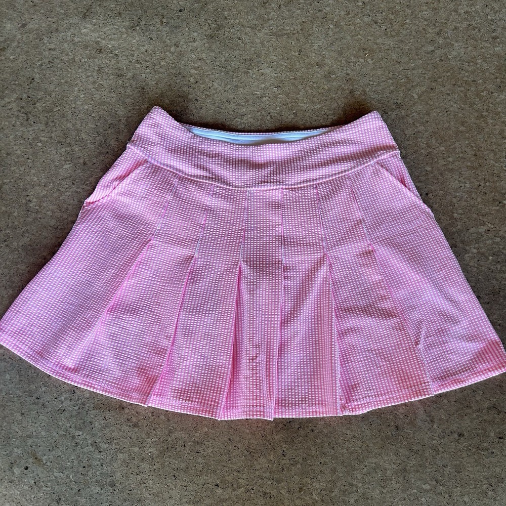 Lilly Pulitzer UPF 50+ LUXLETIC PRISKA SKORT HAVANA PINK SEERSUCKER Sz 6 - Picture 2 of 5